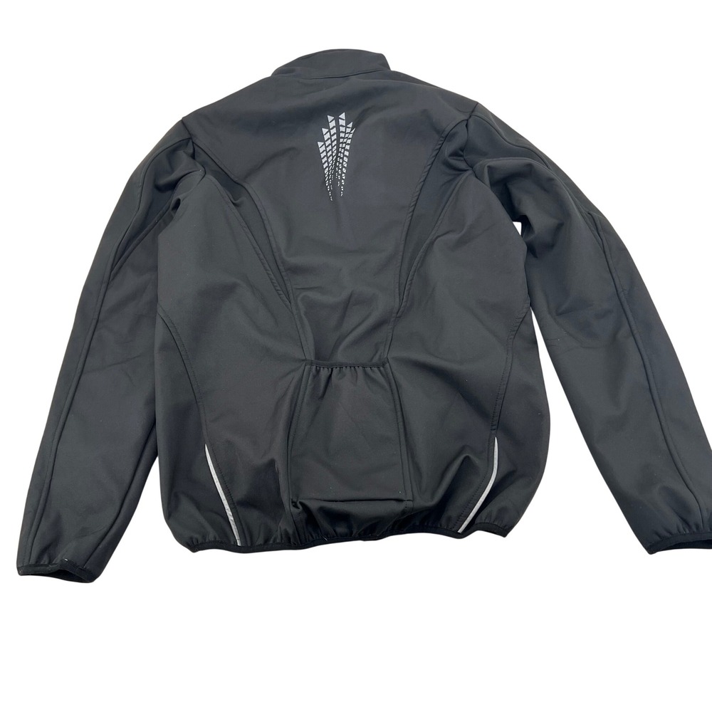Arsuxeo Mens Black Softshell Cycling‎ Jacket Fleece Lined Reflective Size L - Picture 8 of 9